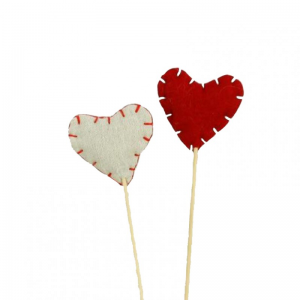 PICK CUORE STOFFA 13XH20 6PZ rosso/bco