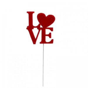 PICK SCRITTA LOVE PANNO 7X6 H40 12PZ-ros