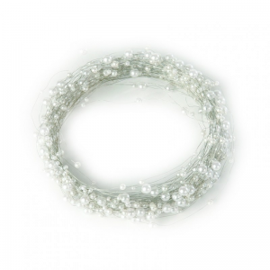 FILO PERLE ACRIL. 25MT.- silber/weiss