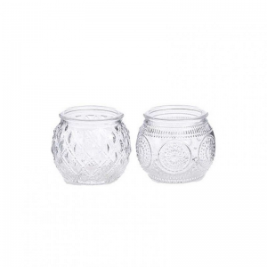 PORTACANDELA VETRO 2 mod. D6 H5,5 cm