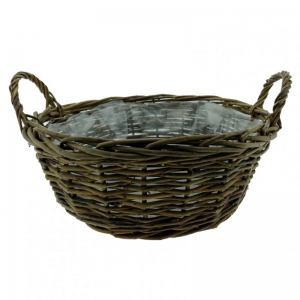 CESTO VIMINI c/man.D41 H13,5cm -marrone