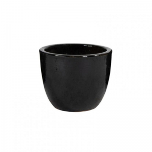 VASO Egg CERAMICA D22 H21 - shiny black