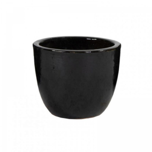 VASO Egg CERAMICA D30 H26 - shiny black