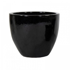 VASO Egg CERAMICA D48 H41 - shiny black