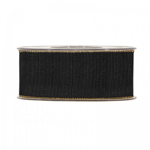 N/GOLD LINE GROS GRAIN 40MM 20MT -black