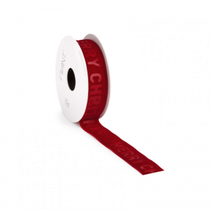 N/VELVET CHRISTMAS 25MM 5MT - rosso