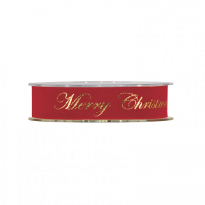 N/MERRY CHRISTMAS 25MM 10MT - red