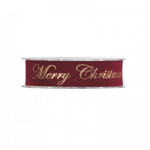 N/MERRY CHRISTMAS 25MM 10MT - bordeaux