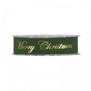 N/MERRY CHRISTMAS 25MM 10MT - dark green