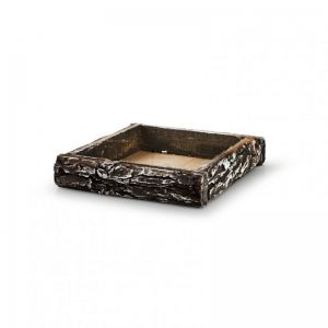 VASSOIO BARK 20X20X4cm - grey/snow