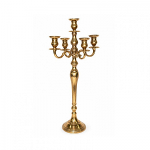 CANDELABRO ALLUM.RAWGOLD H80CM-5fuochi