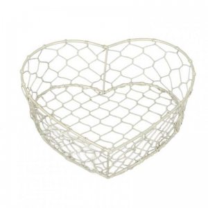 CESTINO CUORE rete MET.21X20XH6,5 crema