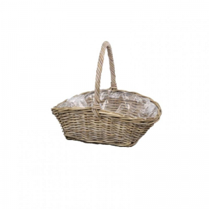 CESTO con manico 43X28 H13/35 - naturale