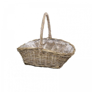 CESTO con manico 57X40 H14/48 - naturale