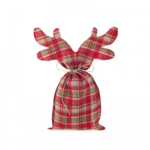 SACCHETTO RENNA H40/31cm 5pz - tartan