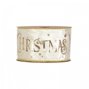 N/MERRY CHRISTMAS 63mm 10mt - cream