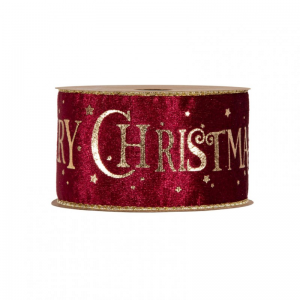 N/MERRY CHRISTMAS 63mm 10mt - bordeaux