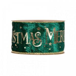 N/MERRY CHRISTMAS 63mm 10mt - dark green