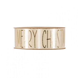N/MERRY CHRISTMAS 40mm 15mt - cream