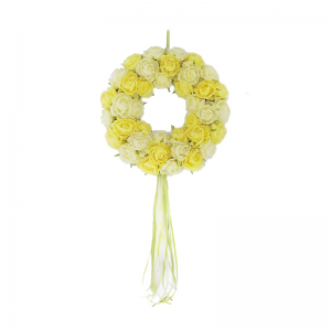 CORONA ROSE GIALLE D35 CM