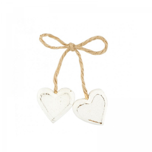 COPPIA CUORI BIANCHI LEGNO 2,5