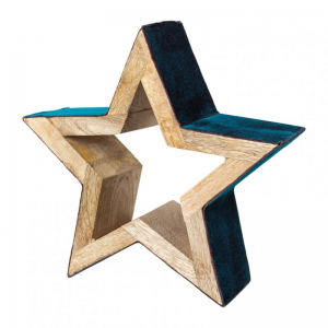 STELLA LEGNO/VELLUTO CM 23X23X7