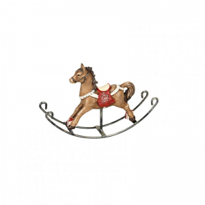 CAVALLO DONDOLO POLIRES.18,5X4 H12,5brow