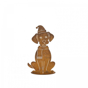 CANE FERRO C/CAPPELLO 17X7,5 H30cm-rusty