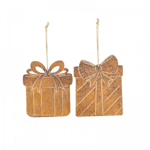 PACCO REGALO FERRO H18,5/20cm 2ASS.-rust