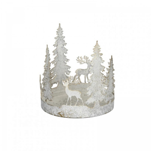 VASSOIO FORESTA FERRO D14 H15-cream/gold