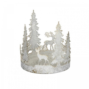 VASSOIO FORESTA FERRO D17 H15-cream/gold