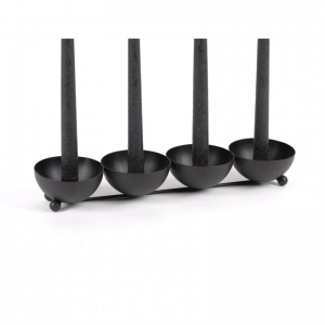 PORTACANDELA METALLO 40,5X10 H7 CM-black