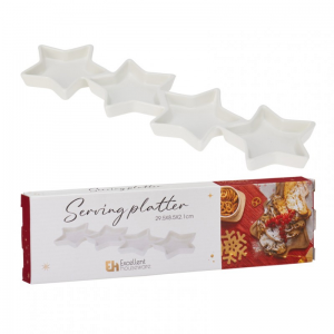 PIATTO CERAMICA SNACK 4 STELLE 30X9 cm