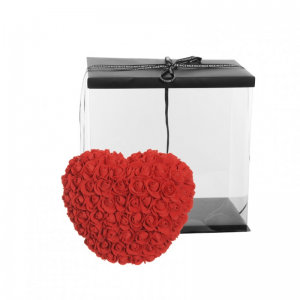 CUORE ROSE IN BOX 22XH19- rosso