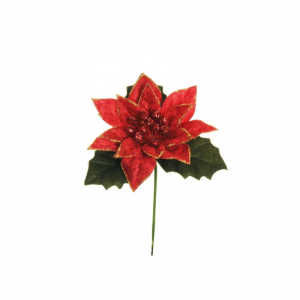 PICK POINSETTIA/BACCHE H14 pz12-PK red