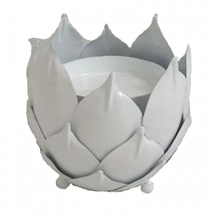 CARCIOFO BIANCO PORTACANDELA CM 17-netto