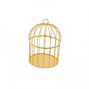 GABBIA METALLO D17 H25 cm - yellow