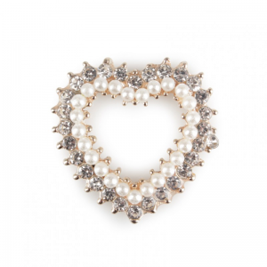 BOX CUORI DIAMANTI/PERLE D2,9 cm - pz10