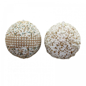 SFERA BEADS DA APP. 10 cm - cream/gold