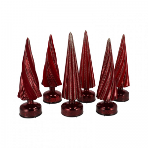 ALBERO VETRO LED ROTANTE D9 H33-ass.-red