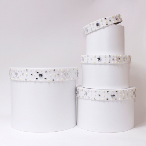 SET 4 SCATOLE CAPPELLIERE C/PERLE E DIAM