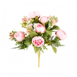 PEONIE BUSH X12 H40 BU -rosa antico *