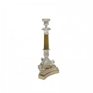 CANDELABRO OTTONE H30,5 - brass/silver