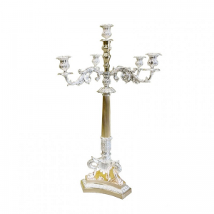 CANDELABRO OTTONE 5fuochi H77brass/silv