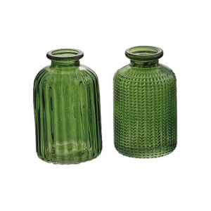 BOTTIGLIA VETRO 2 mod. D6 H10 cm - verde