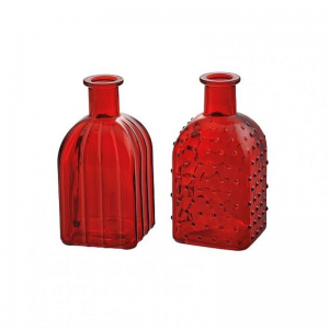 BOTTIGLIA VETRO 2 mod. D6,5 H14 cm-rubin