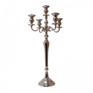CANDELABRO ALLUMINIO H80 CM -5fuochi