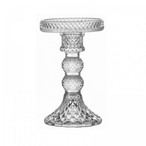 CANDELABRO VETRO D8,8 H14,3 -trasparente