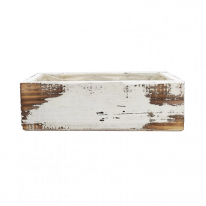 CASSETTA LEGNO 30X14XH11cm - bianco