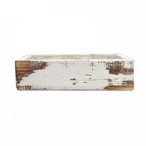 CASSETTA LEGNO 35X18XH11cm - bianco